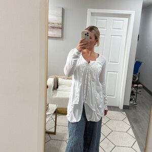 Rundholz Black Label Blouse Asymmetric Button Down in White